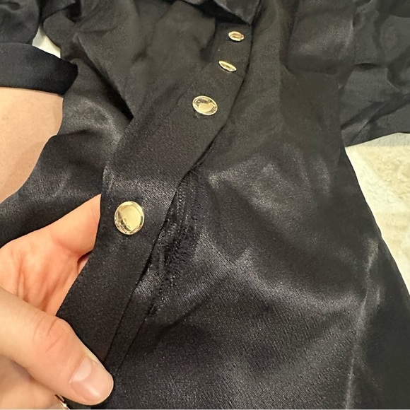 J crew Drapey shirtdress in luster crepe black - Picture 3 of 3